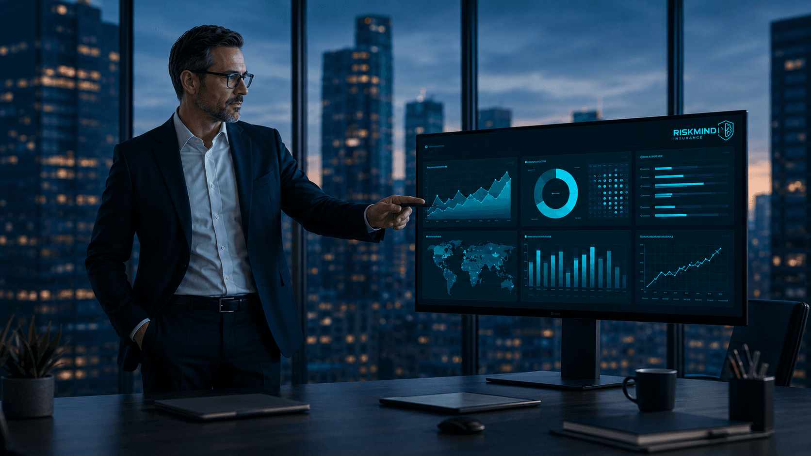 A licensed Risk Strategist working alongside ARIA's coverage dashboards. Humans plus AI on every commercial coverage.
